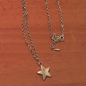 Silver Tone Star Necklace